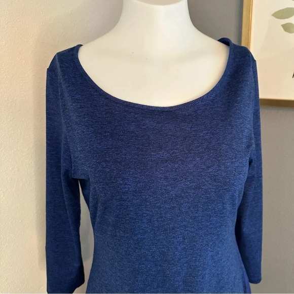 Patagonia Women Seabrook Dress 3/4 Sleeve Faux Wrap Back UPF 50+ Moon Blue Small - Picture 2 of 7